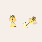 Silvbreeze Tria Gold Stud Pierced Earrings