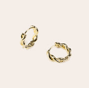 Silvbreeze Kiva Gold Huggies Earrings