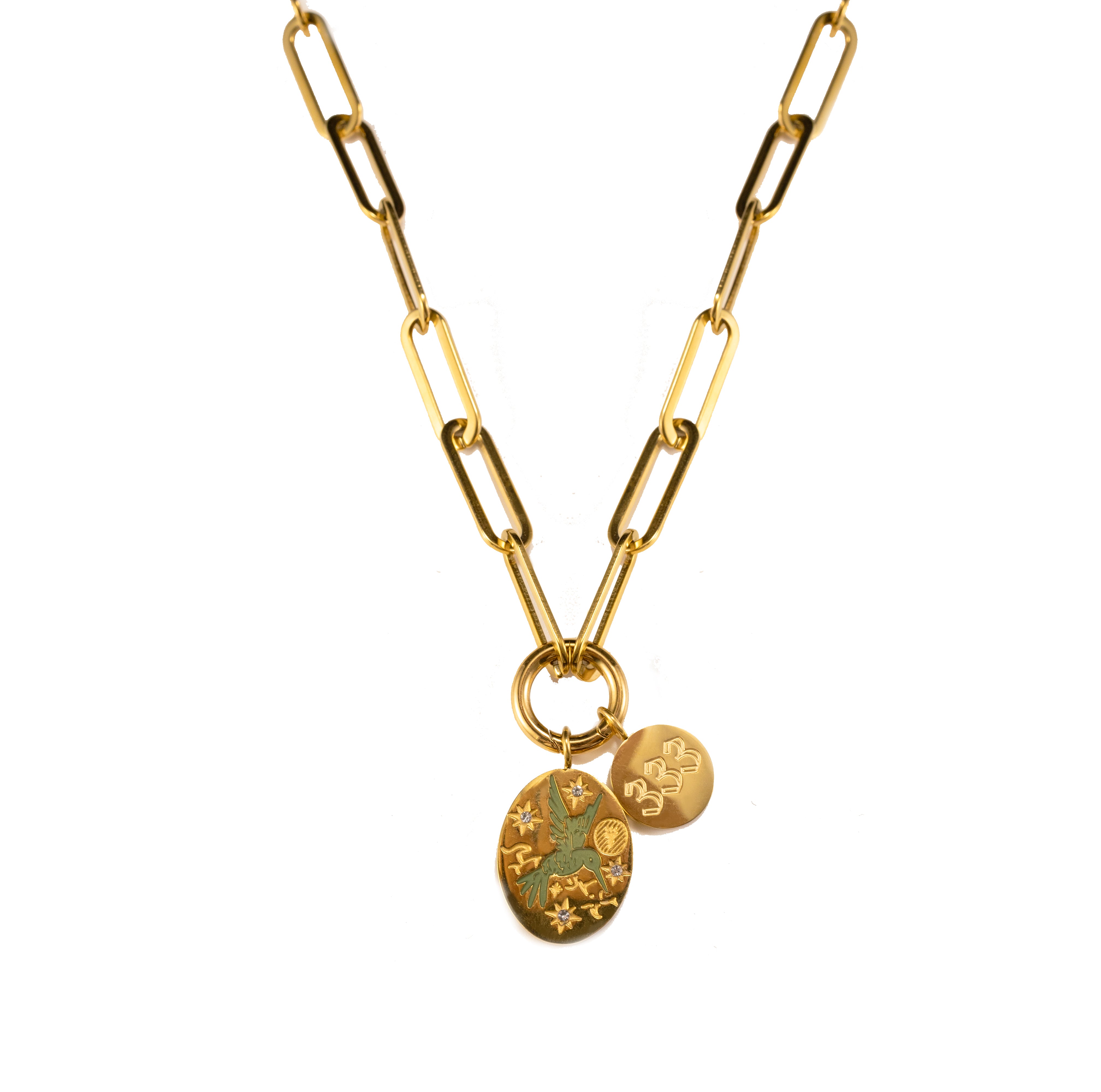Zephyra Greenbird Angel Number Necklace | Spiritual Gift